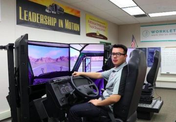 Student with simulator